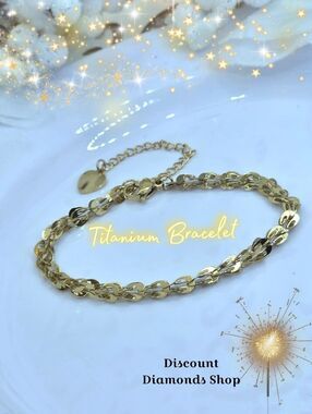 18K Yellow Gold Titanium Geometric Bracelet